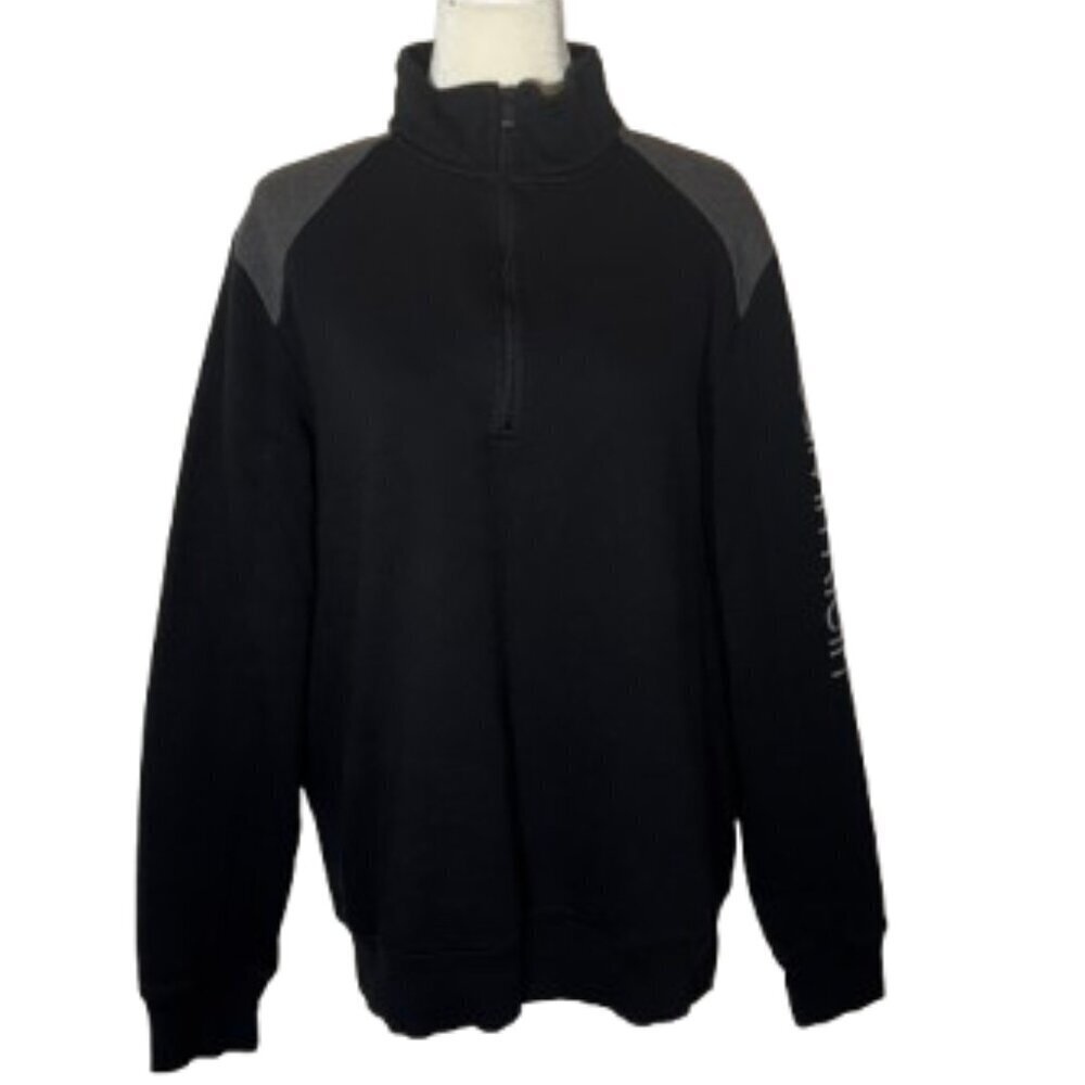 Calvin Klein Women's Pull Over Black and Gray 1/4 Zip Pullover Size Large